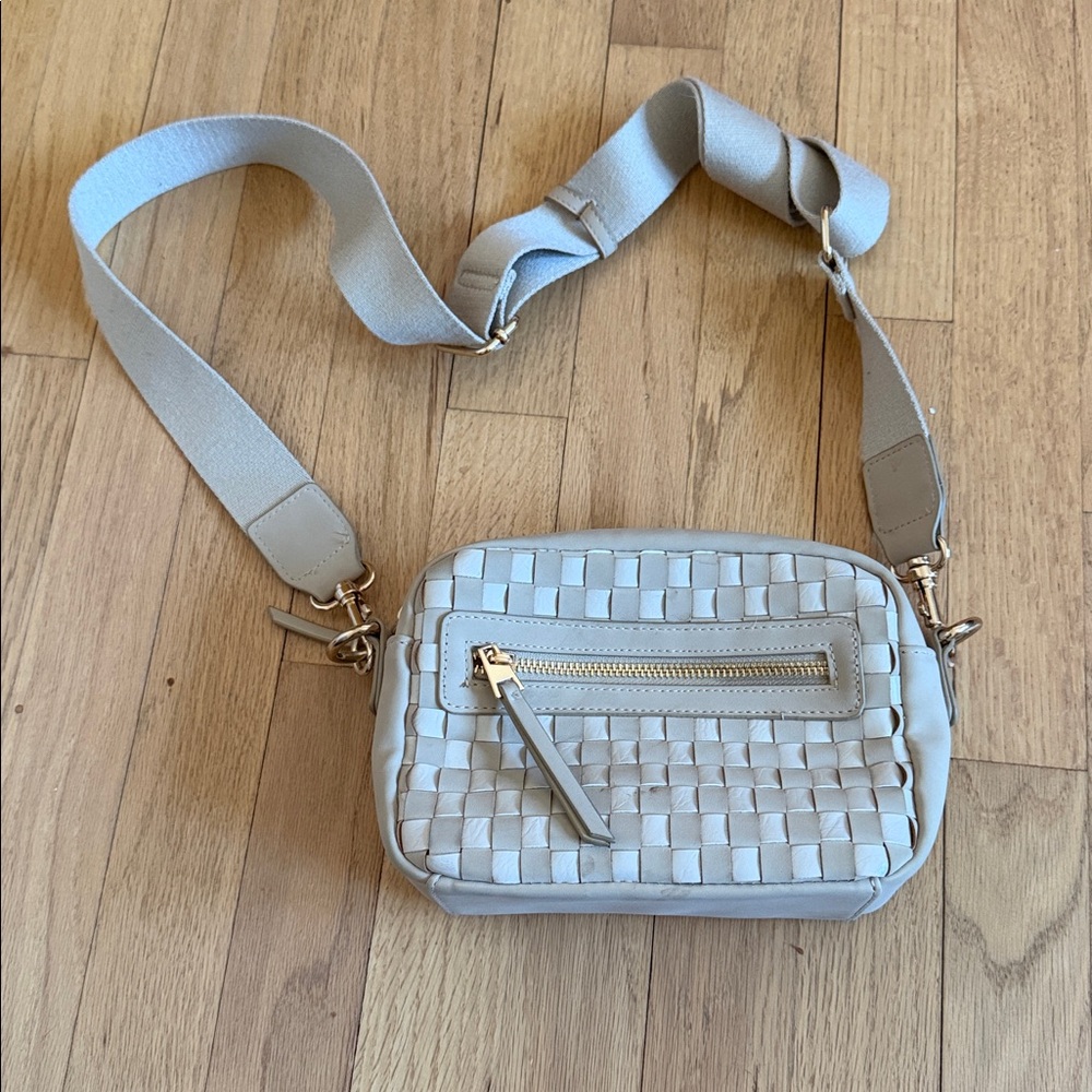 Target Cream Woven Crossbody Bag